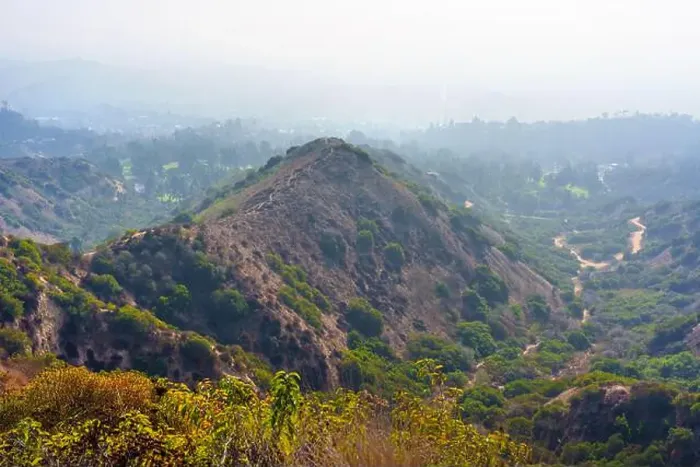 Framed Print : Panoramic view of Griffith Park showcasing the lush hills and trails in Los Angeles, California Framed Print : Panoramic view of Griffith Park showcasing the lush hills and trails in Los Angeles, California
