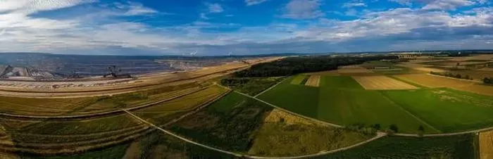 Framed Print : Panoramic view of Hambach surface mine and Hambach Forest, Germany. Drone photography Framed Print : Panoramic view of Hambach surface mine and Hambach Forest, Germany. Drone photography