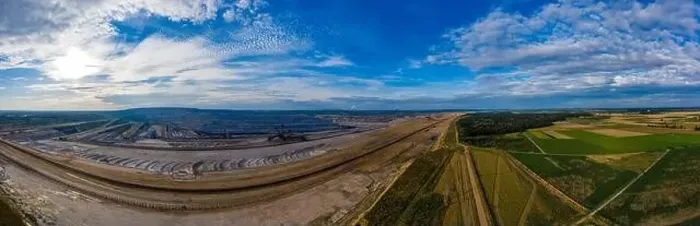 Framed Print : Panoramic view of Hambach surface mine and Hambach Forest, Germany. Drone photography Framed Print : Panoramic view of Hambach surface mine and Hambach Forest, Germany. Drone photography