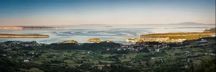 Framed Print : Panoramic View of the island and town of rab from a higher viewpoint on mountain Kamenjak Framed Print : Panoramic View of the island and town of rab from a higher viewpoint on mountain Kamenjak