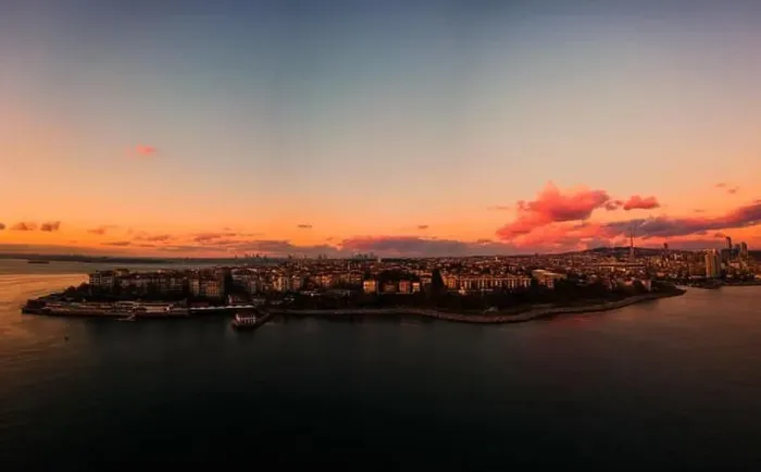 Framed Print : Panoramic View of Kadikoy District in Istanbul. Peninsula view. Sunset time Framed Print : Panoramic View of Kadikoy District in Istanbul. Peninsula view. Sunset time