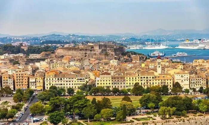 Framed Print : Panoramic view of Kerkyra, capital of Corfu island Framed Print : Panoramic view of Kerkyra, capital of Corfu island