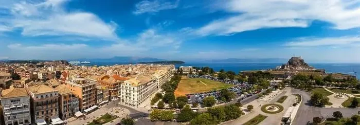 Framed Print : Panoramic view of Kerkyra, capital of Corfu island Framed Print : Panoramic view of Kerkyra, capital of Corfu island
