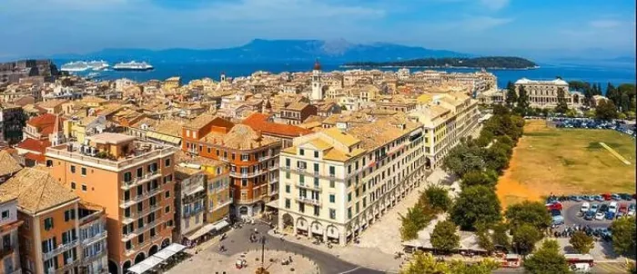 Framed Print : Panoramic view of Kerkyra, capital of Corfu island Framed Print : Panoramic view of Kerkyra, capital of Corfu island