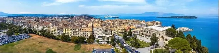 Framed Print : Panoramic view of Kerkyra, capital of Corfu island Framed Print : Panoramic view of Kerkyra, capital of Corfu island