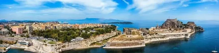 Framed Print : Panoramic view of Kerkyra, capital of Corfu island Framed Print : Panoramic view of Kerkyra, capital of Corfu island
