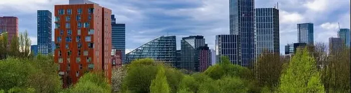 Framed Print : Panoramic view of Manchester Skyline on a spring day Framed Print : Panoramic view of Manchester Skyline on a spring day