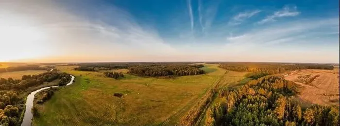 Framed Print : Panoramic view of a meadow at sunset. Rural landscape aerial panorama Framed Print : Panoramic view of a meadow at sunset. Rural landscape aerial panorama