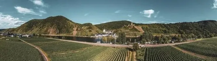 Framed Print : Panoramic view of the Moselle vineyards near Beilstein Framed Print : Panoramic view of the Moselle vineyards near Beilstein