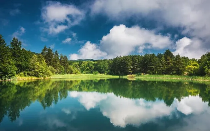 Framed Print : Panoramic view on mountain lake Framed Print : Panoramic view on mountain lake