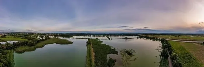 Framed Print : Panoramic view of the nature reserve near Lubomia in Poland. Drone photography