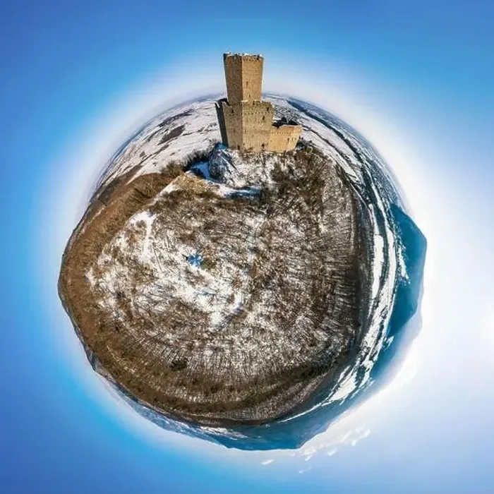 Framed Print : Panoramic view of the Ortenburg castle in the Vosges. Aerial view, drone shooting. Winter, Snow lies on the mountains Framed Print : Panoramic view of the Ortenburg castle in the Vosges. Aerial view, drone shooting. Winter, Snow lies on the mountains