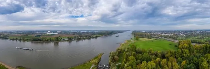 Framed Print : Panoramic view on the Rhine at Leverkusen. Aerial photography by drone Framed Print : Panoramic view on the Rhine at Leverkusen. Aerial photography by drone