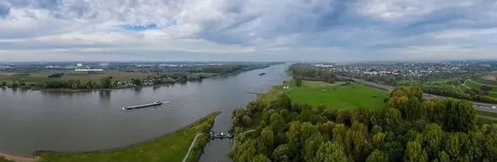 Framed Print : Panoramic view on the Rhine at Leverkusen. Aerial photography by drone Framed Print : Panoramic view on the Rhine at Leverkusen. Aerial photography by drone