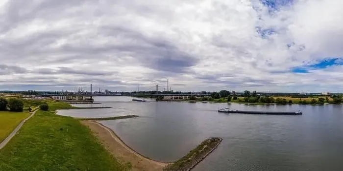 Framed Print : Panoramic view of the Rhine motorway bridge near Leverkusen, Germany. Drone photography Framed Print : Panoramic view of the Rhine motorway bridge near Leverkusen, Germany. Drone photography