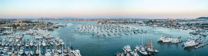 Framed Print : Panoramic View of San Diego, California Harbor - No. 2 Framed Print : Panoramic View of San Diego, California Harbor - No. 2
