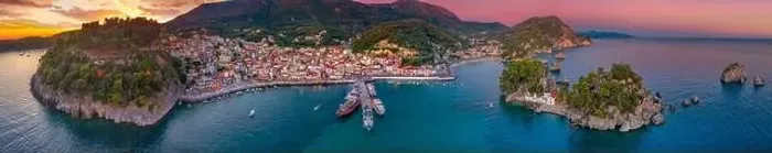 Framed Print : Panoramic view of scenic Parga city, Greece Framed Print : Panoramic view of scenic Parga city, Greece