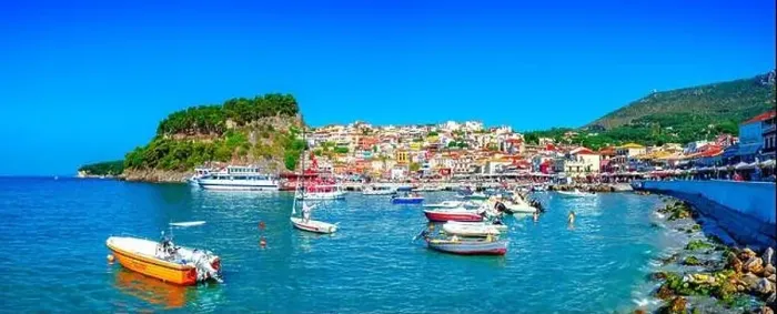 Framed Print : Panoramic view of scenic Parga city, Greece Framed Print : Panoramic view of scenic Parga city, Greece
