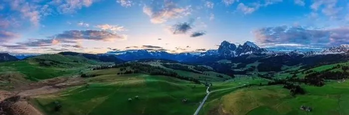 Framed Print : Panoramic view from the Seiser Alm to the Dolomites in Italy, drone shot Framed Print : Panoramic view from the Seiser Alm to the Dolomites in Italy, drone shot