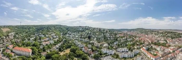 Framed Print : Panoramic view of Stuttgart suburb near hills in Germany at summer noon Framed Print : Panoramic view of Stuttgart suburb near hills in Germany at summer noon