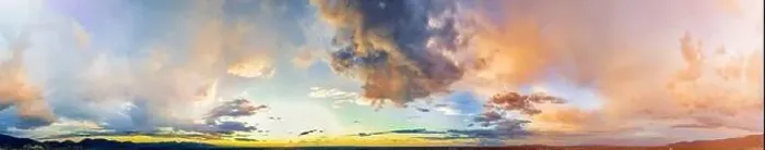 Framed Print : Panoramic view of sunset sky from a drone Framed Print : Panoramic view of sunset sky from a drone