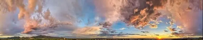 Framed Print : Panoramic view of sunset sky from a drone Framed Print : Panoramic view of sunset sky from a drone
