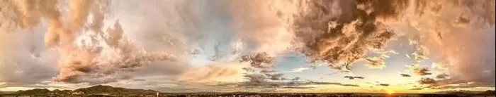 Framed Print : Panoramic view of sunset sky from a drone Framed Print : Panoramic view of sunset sky from a drone