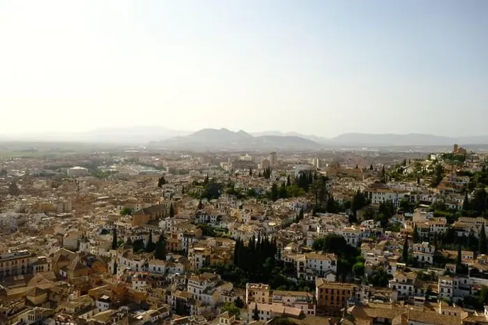 Framed Print : Panoramic view of the town of Granada in Spain
