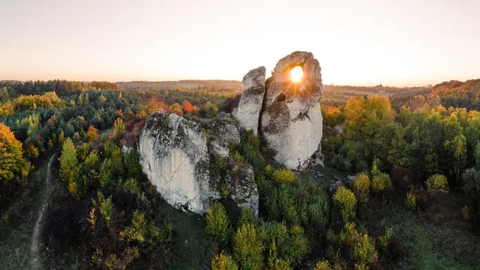 Framed Print : A panoramic view of the unique Okiennik rock in Poland with a large natural window Framed Print : A panoramic view of the unique Okiennik rock in Poland with a large natural window