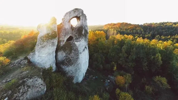 Framed Print : A panoramic view of the unique Okiennik rock in Poland with a large natural window Framed Print : A panoramic view of the unique Okiennik rock in Poland with a large natural window