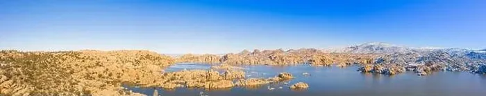 Framed Print : A panoramic winter image of Watson Lake in Prescott Arizona with the Granite Dells taken by a drone Framed Print : A panoramic winter image of Watson Lake in Prescott Arizona with the Granite Dells taken by a drone