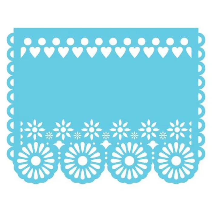 Framed Print : Papel Picado vector template design in aqua blue Framed Print : Papel Picado vector template design in aqua blue