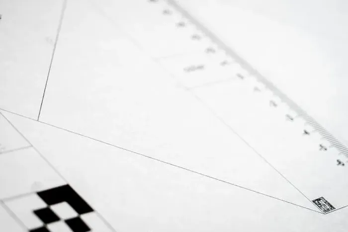 Framed Print : Paper test chart for AF calibration of a reflex camera Framed Print : Paper test chart for AF calibration of a reflex camera