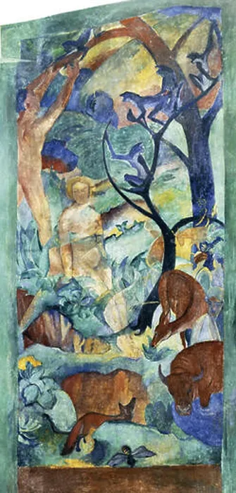 Framed Print : Paradies (Paradise) is a 1912 painting by August Macke and Franz Marc Framed Print : Paradies (Paradise) is a 1912 painting by August Macke and Franz Marc
