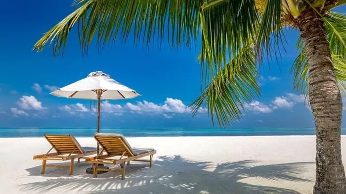Framed Print : Paradise beach. Perfect tropical island. Beautiful palm trees and tropical beach nature. Moody blue sky and blue lagoon. Luxury travel summer holiday Framed Print : Paradise beach. Perfect tropical island. Beautiful palm trees and tropical beach nature. Moody blue sky and blue lagoon. Luxury travel summer holiday