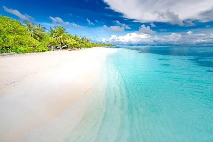 Framed Print : Paradise island concept. Tropical beach landscape, calm beach waves, surf concept. Palm trees and amazing blue sea. Summer travel vacation scenery Framed Print : Paradise island concept. Tropical beach landscape, calm beach waves, surf concept. Palm trees and amazing blue sea. Summer travel vacation scenery