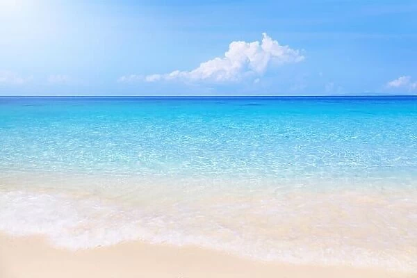 Paradise tropical beach with white sand and clear sea