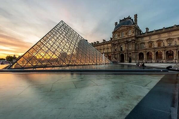 Paris, France - May 7, 2016: The Louvre Museum is one of the world's largest museums and a historic monument. A central landmark of Paris, France