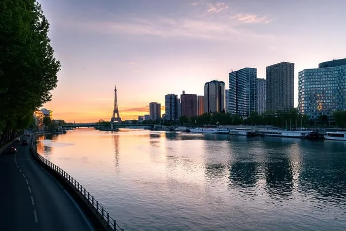 Framed Print : Paris skyline with Eiffel tower in background at Paris, France Framed Print : Paris skyline with Eiffel tower in background at Paris, France