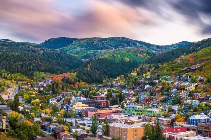 Framed Print : Park City, Utah, USA downtown in autumn at dusk Framed Print : Park City, Utah, USA downtown in autumn at dusk