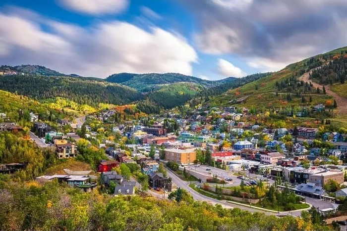 Framed Print : Park City, Utah, USA downtown in autumn at dusk Framed Print : Park City, Utah, USA downtown in autumn at dusk