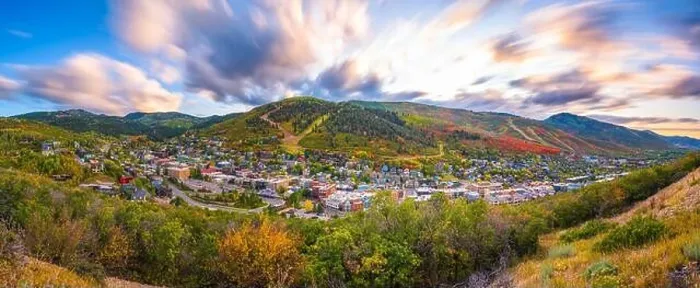 Framed Print : Park City, Utah, USA downtown in autumn at dusk Framed Print : Park City, Utah, USA downtown in autumn at dusk