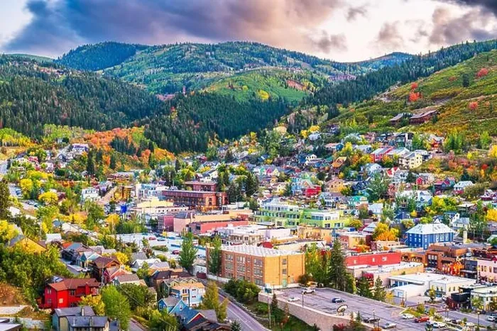 Framed Print : Park City, Utah, USA downtown in autumn at dusk Framed Print : Park City, Utah, USA downtown in autumn at dusk