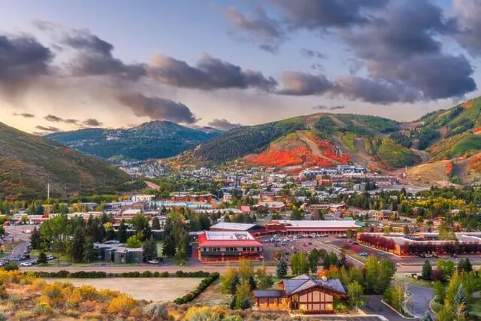 Framed Print : Park City, Utah, USA downtown in autumn at dusk Framed Print : Park City, Utah, USA downtown in autumn at dusk