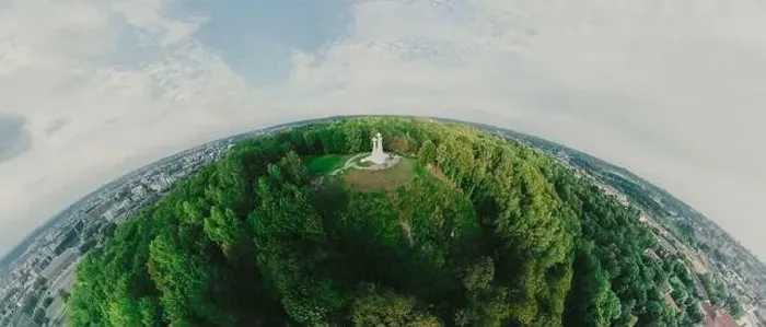 Framed Print : Park on the hill in Vilnius city, the historic center of Lithuania, European city. 360 VR panorama Framed Print : Park on the hill in Vilnius city, the historic center of Lithuania, European city. 360 VR panorama