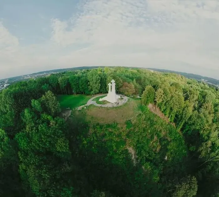 Framed Print : Park on the hill in Vilnius city, the historic center of Lithuania, European city. 360 VR panorama Framed Print : Park on the hill in Vilnius city, the historic center of Lithuania, European city. 360 VR panorama