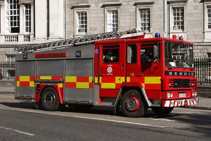 Framed Print : A parked fire truck, Dublin, Ireland Framed Print : A parked fire truck, Dublin, Ireland