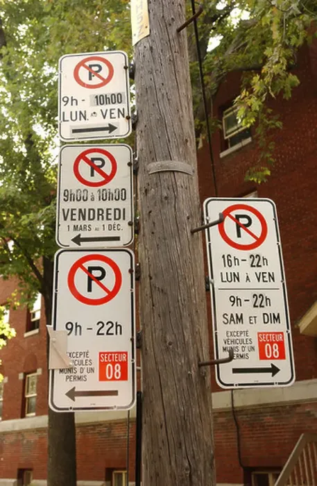 Framed Print : Parking signs Montreal canada Framed Print : Parking signs Montreal canada