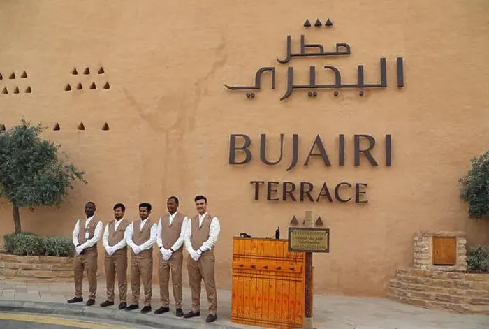 Framed Print : Parking staff at Bujairi Terrace in Riyadh Framed Print : Parking staff at Bujairi Terrace in Riyadh