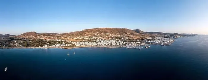 Framed Print : Paros island, Greece. Parikia town landscape